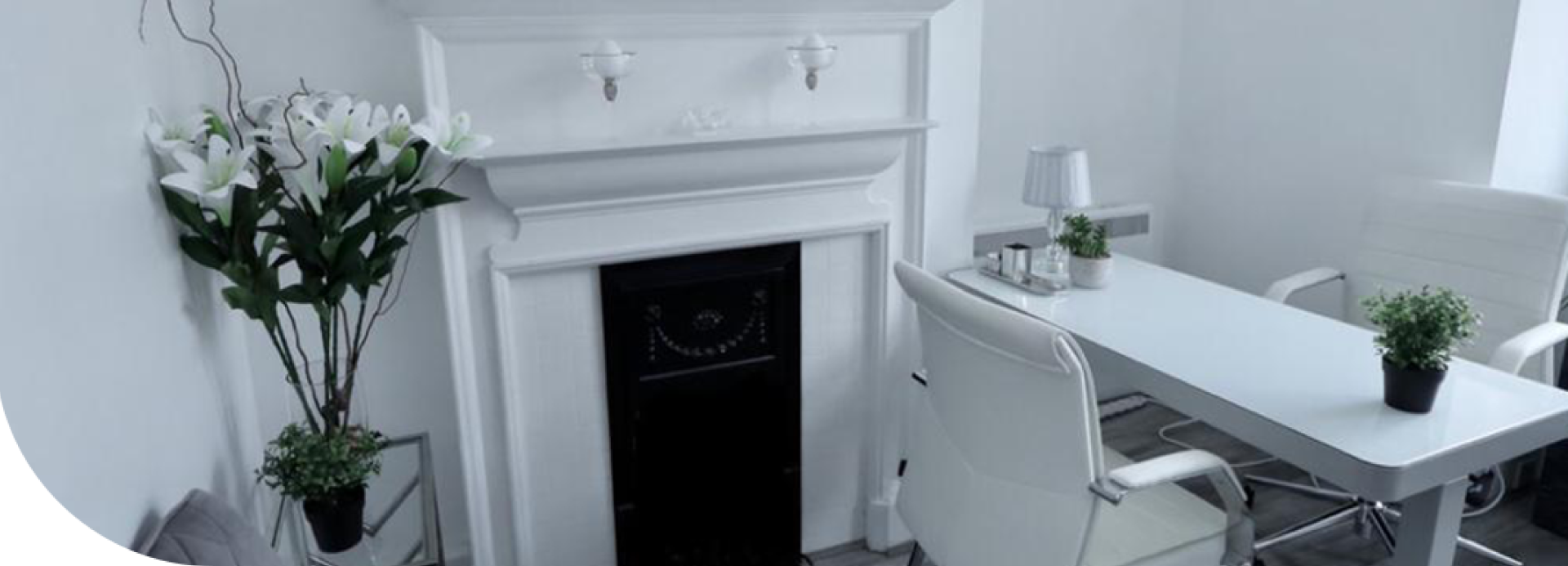 Elegant white room interior
